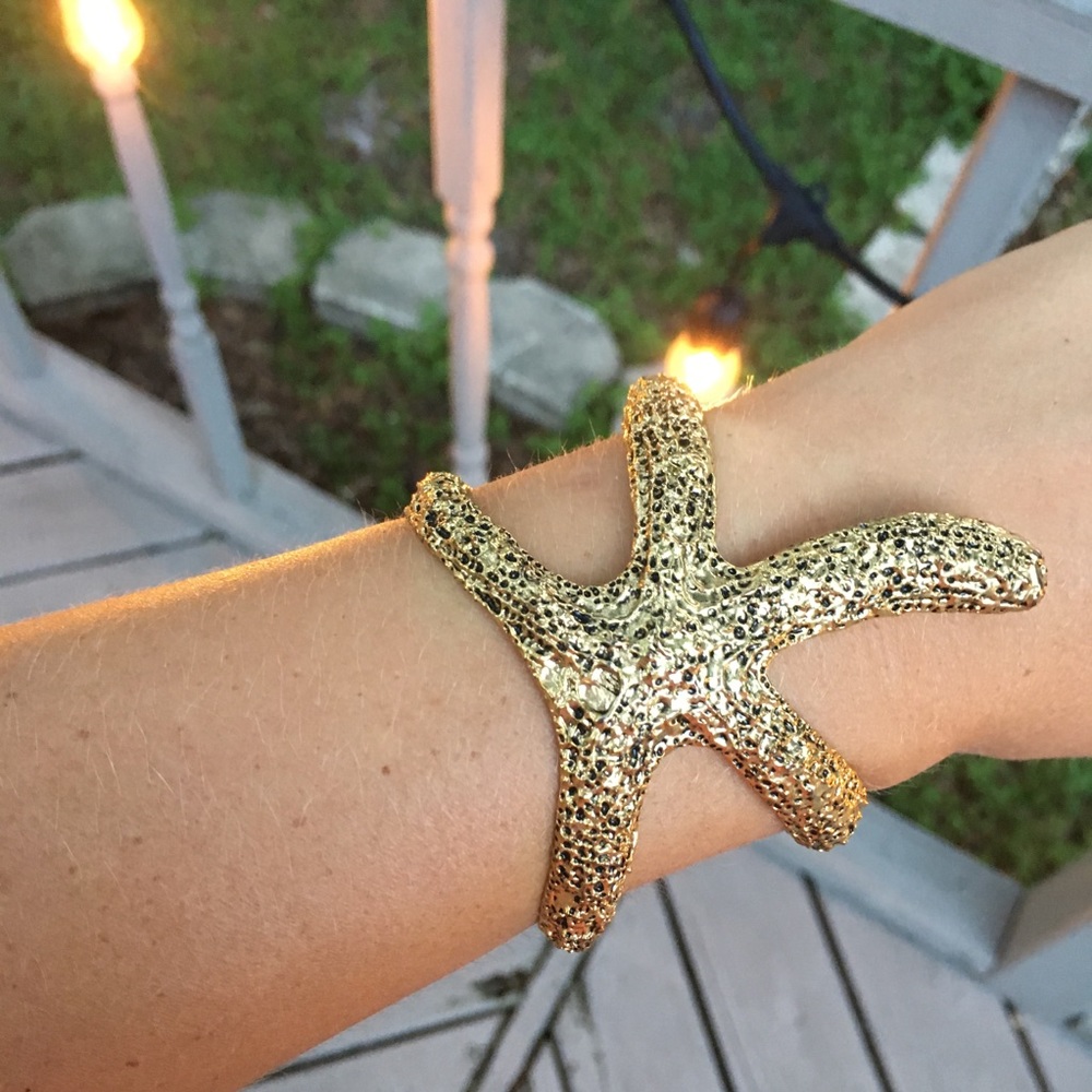 Gold Starfish Cuff